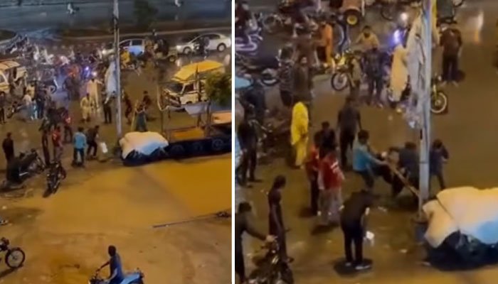 نیو کراچی شفیق موڑ کے قریب کھمبے سے بچے کو کرنٹ لگنے کی ویڈیو وائرل