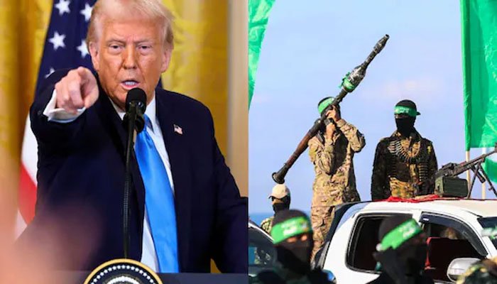 حماس نے ہتھیار نہ ڈالے تو طاقت کے استعمال سے انہیں غیر مسلح کردیں گے: ٹرمپ کی وارننگ