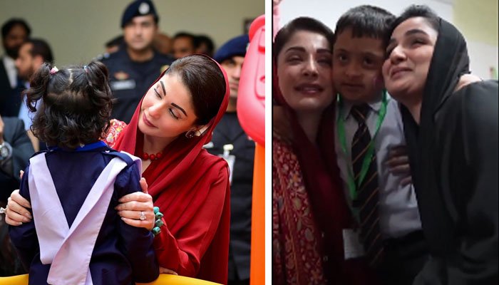 مریم نواز کی اسپیشل بچوں کے اسکول آمد، بچوں کے ساتھ گھلنے ملنے کی ویڈیو وائرل